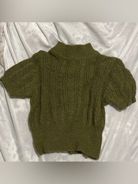 Olive Green Cider Crop Sweater